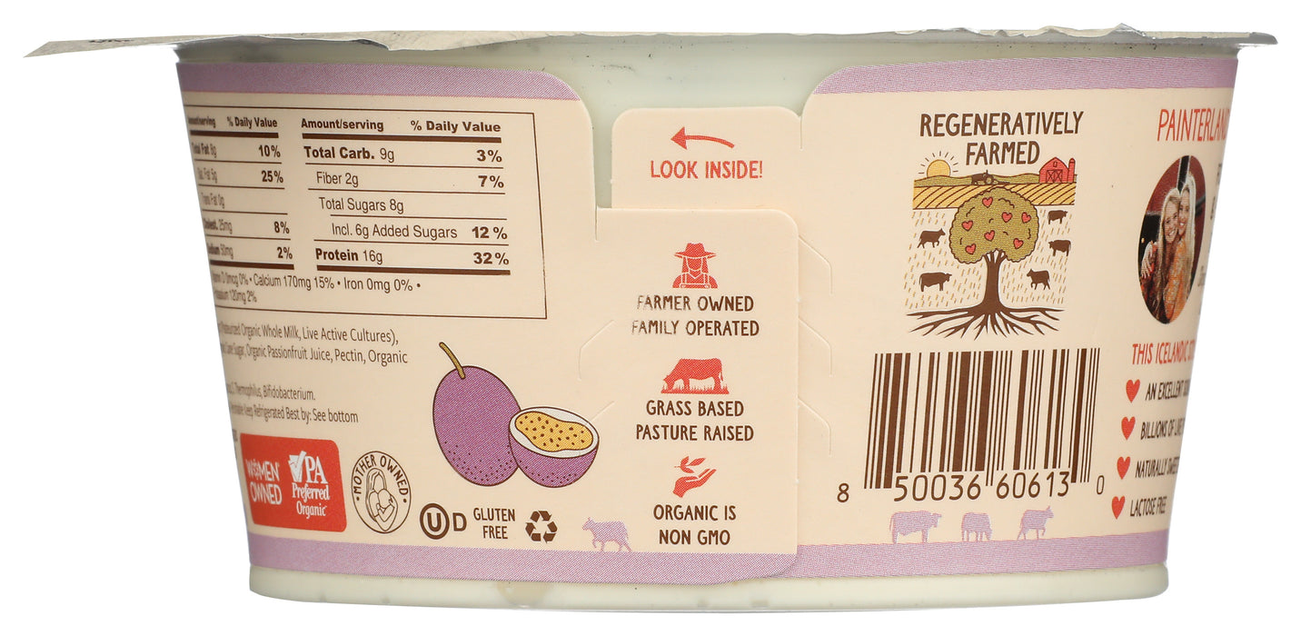 Skyr Yogurt, Passion Fruit, Org, 5.3 oz