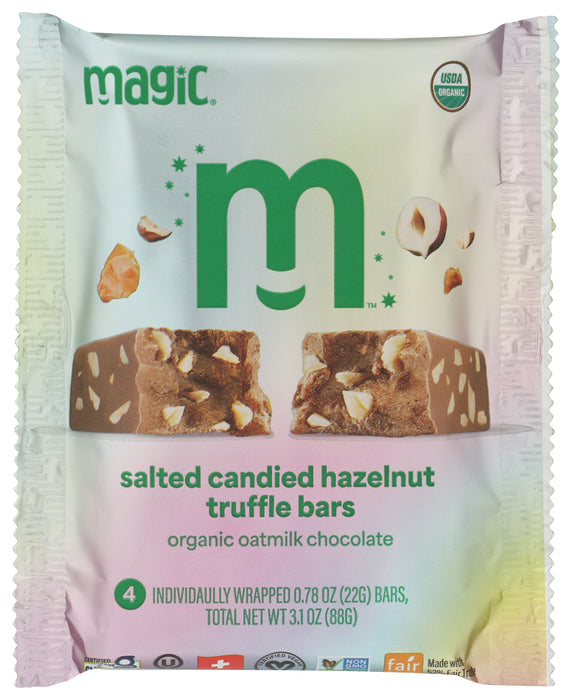 Salted Candied Hazelnut Truffle Bars 4ct, FT GF Org, 3.1 oz