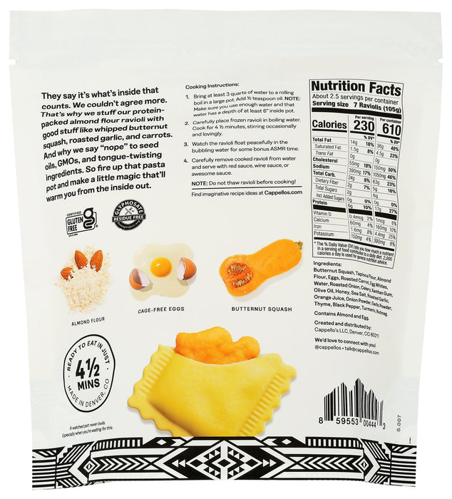 Butternut Squash Ravioli, GF, 9.9 oz