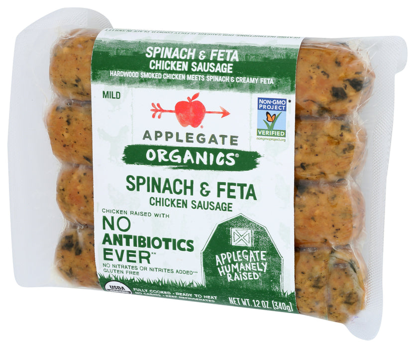 Spinach & Feta Chicken Sausage, Org, 12 oz