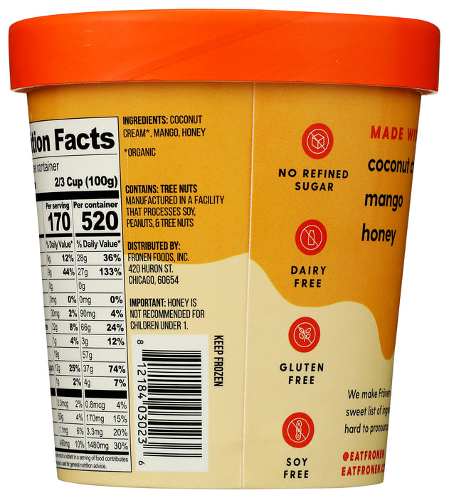 DF Frozen Dessert Sweetened w/ Honey, Mango, DF, 16 oz