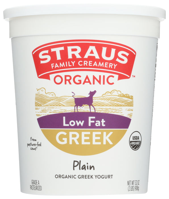 Low Fat Greek Yogurt, Plain, Org, 32 oz