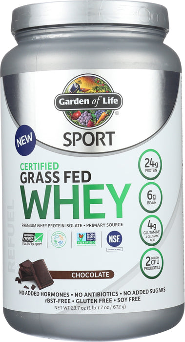 Sport Grass Fed Whey Protein, Chocolate, 660 g