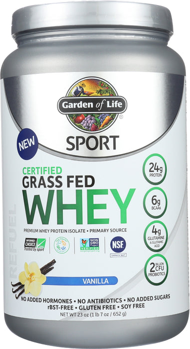 Sport Grass Fed Whey Protein, Vanilla, 640 g