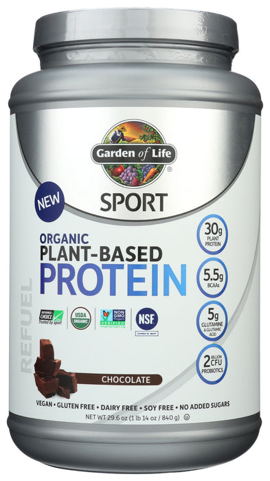 Sport Organic Plant Protein, Chocolate, 840 g