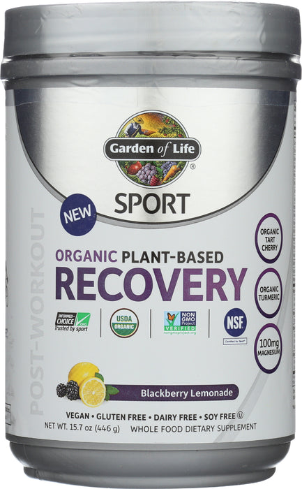 Sport Organic Recovery, Blackberry Lemonade, 446 g