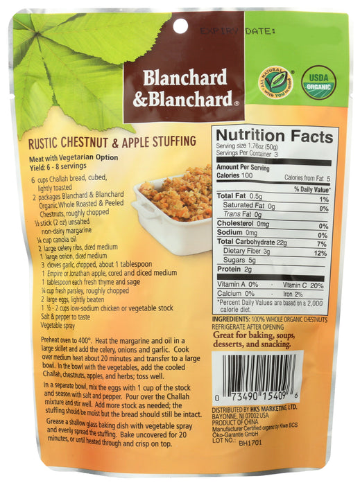 Whole Chestnuts Roasted & Peeled, Org, 5.29 oz