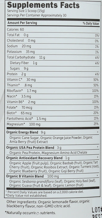 Sport Organic Recovery, Blackberry Lemonade, 446 g