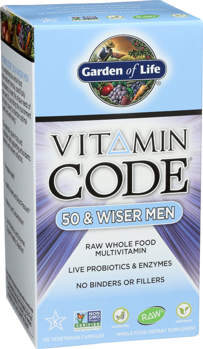 Vitamin Code 50 and Wiser Men's Multi, 120 cap