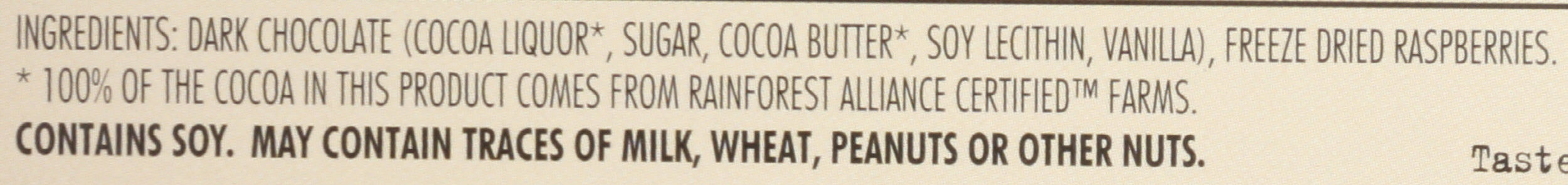 Raspberries Dark Chocolate Bar 55% Cocoa, 3.2 oz