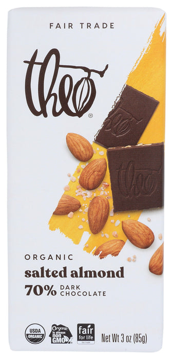 Salted Almond 70% Dark Choc, 3oz