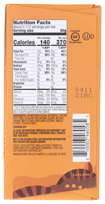 Salted Caramel Extra Dark Chocolate Bar 70%, 2.8 oz