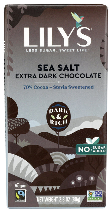 Sea Salt Extra Dark Chocolate Bar 70%, Vegan, 2.8 oz