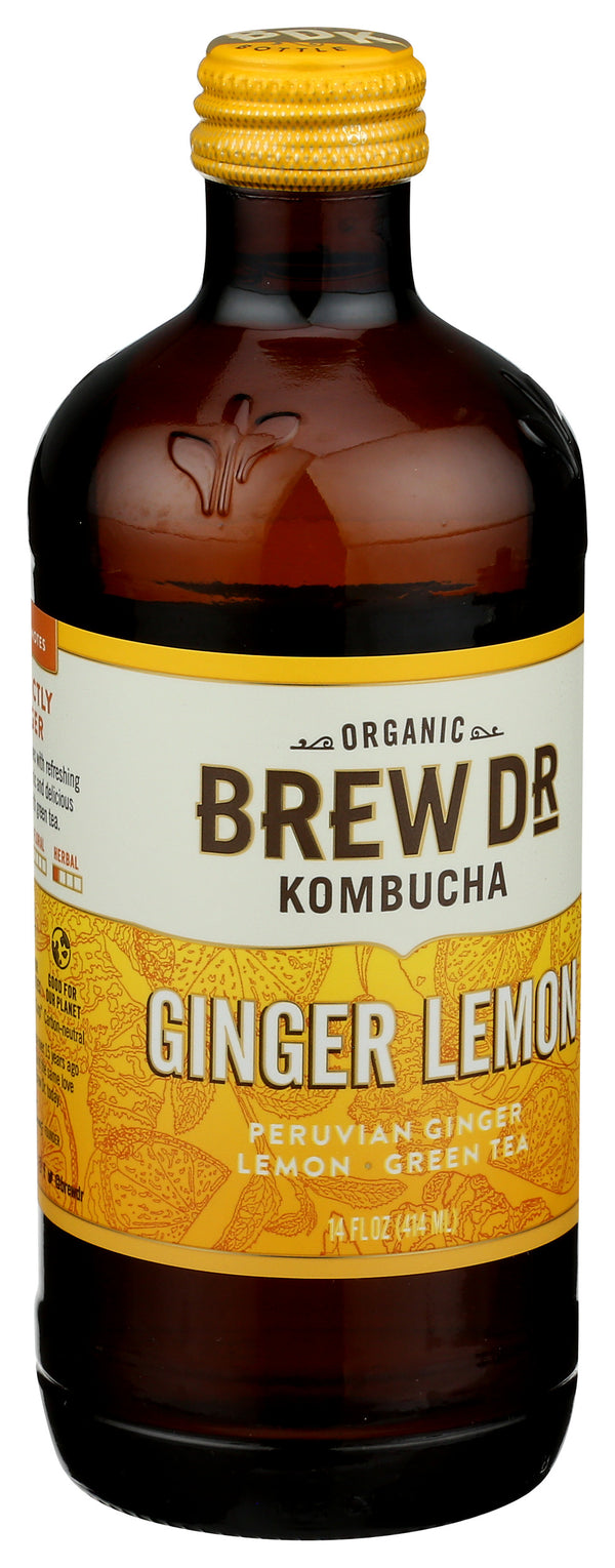 Lemon Ginger Kombucha, Org, 14 floz