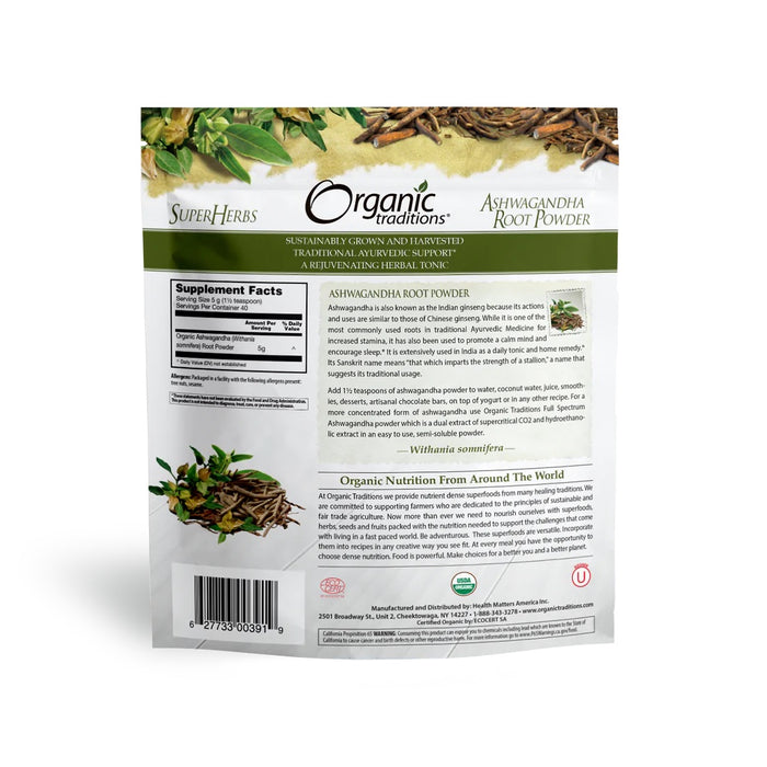 Ashwagandha Root Powder, Org, 7 oz