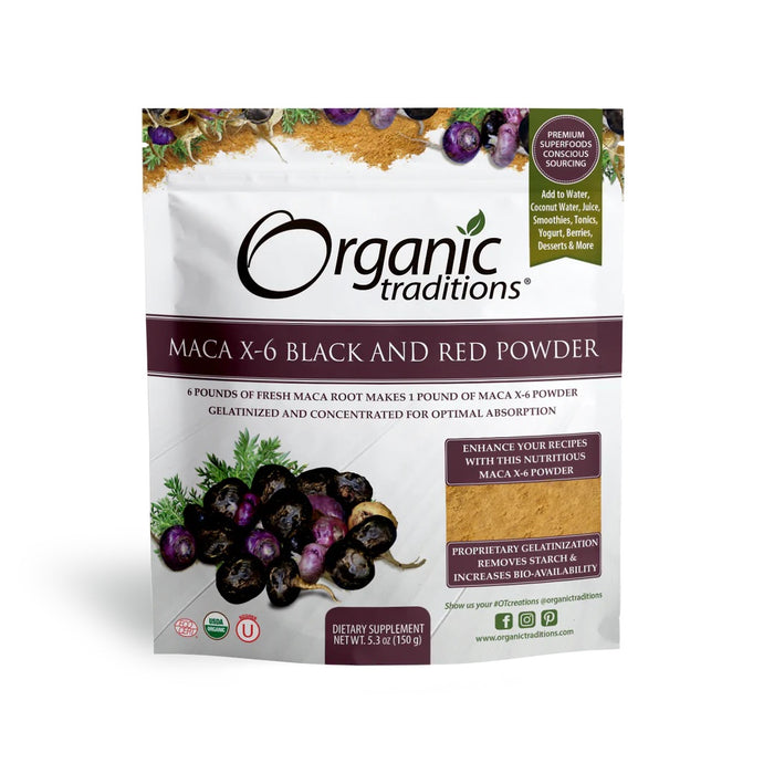 Maca X-6 Black & Red-Purple Powder, Org, 5.3 oz