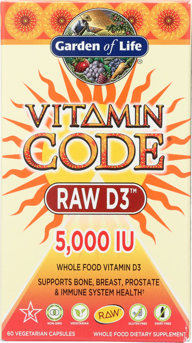 Vitamin Code Raw D3 5000 IU, 60 cap