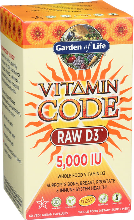 Vitamin Code Raw D3 5000 IU, 60 cap