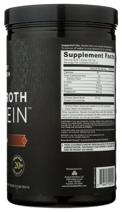 Bone Broth Protein, Chocolate, 20 Serv/504 g