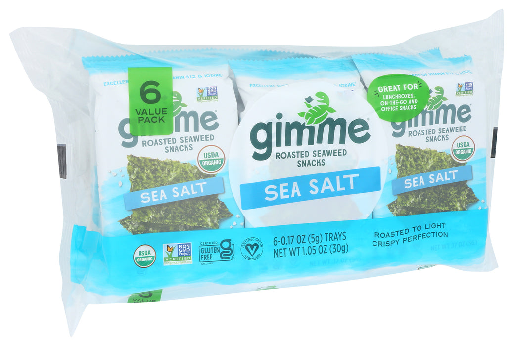 Seaweed Snacks 6pk, Sea Salt, Org, 1.05 oz