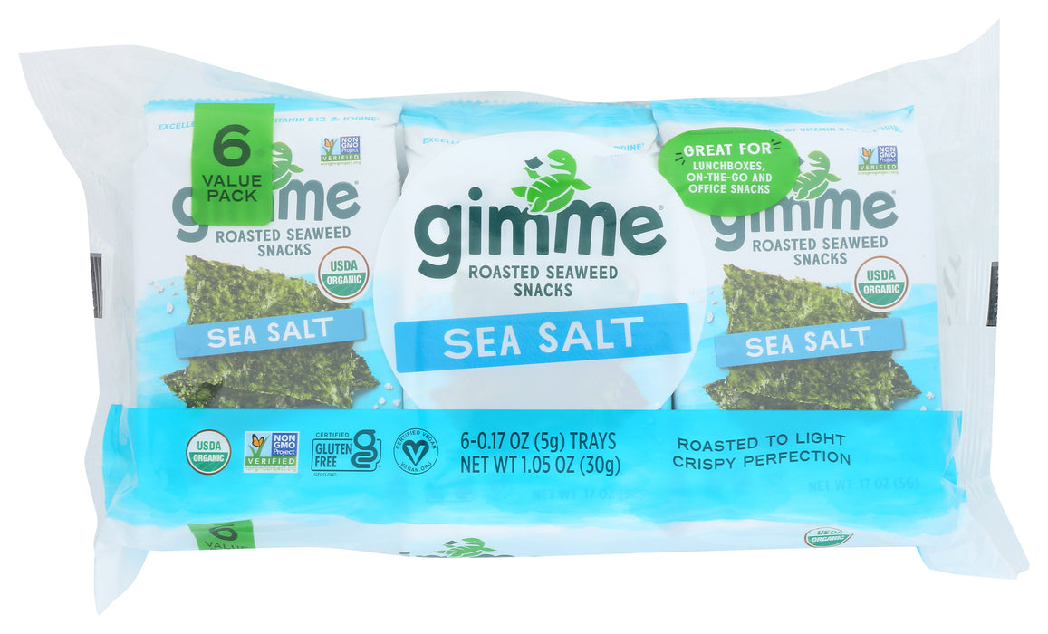 Seaweed Snacks 6pk, Sea Salt, Org, 1.05 oz