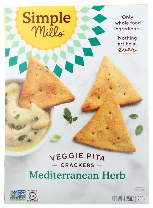 Veggie Pita Crackers, Mediterranean Herb, GF, 4.25 oz