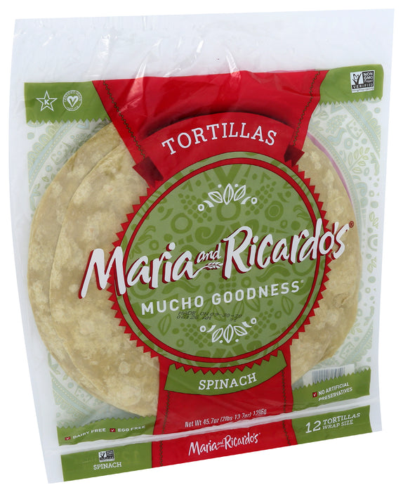 12 inch Spinach Tortillas, 3.74 oz