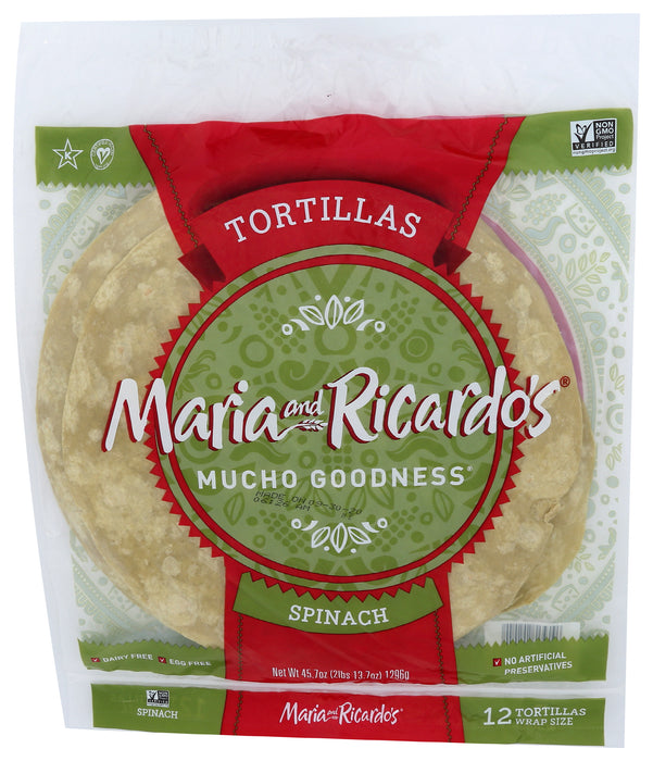 12 inch Spinach Tortillas, 3.74 oz