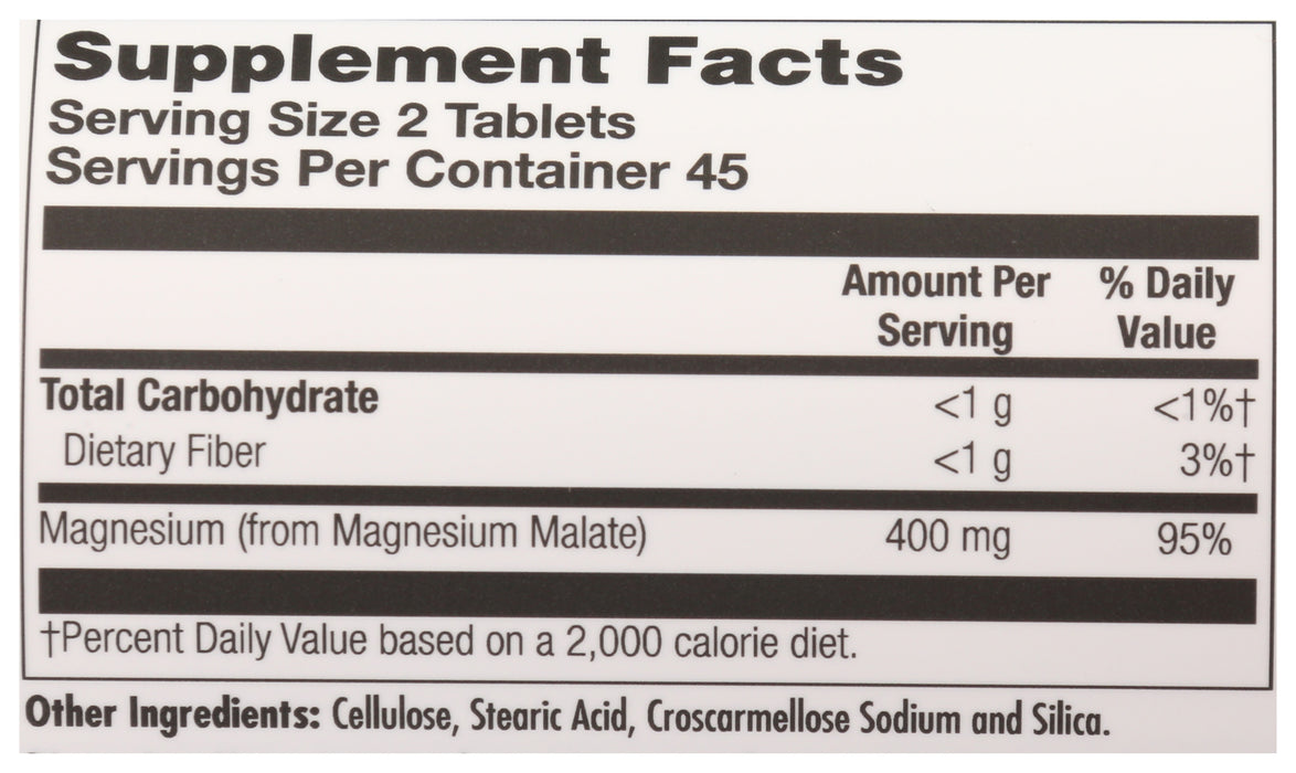 Magnesium Malate 400 mg, 90 tab