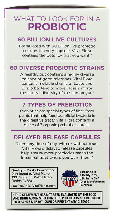 Vital Flora Women 55+ Daily Probiotic 60B SS, 30 vcap