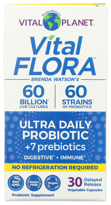 Vital Flora Ultra Daily Probiotic 60B SS, 30 vcap