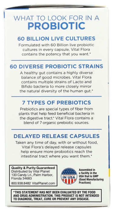 Vital Flora Ultra Daily Probiotic 60B SS, 30 vcap