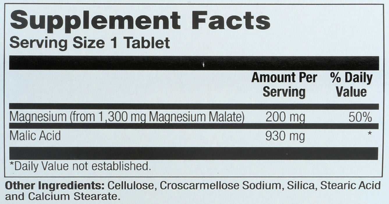 Magnesium Malate 200 mg, 100 tab