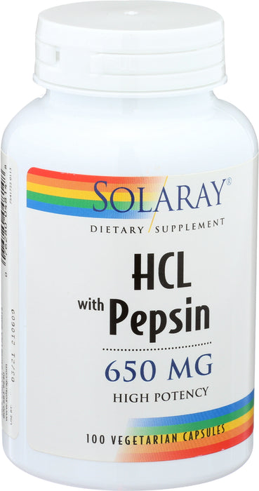 HCL w/Pepsin 650mg, 100 vcap