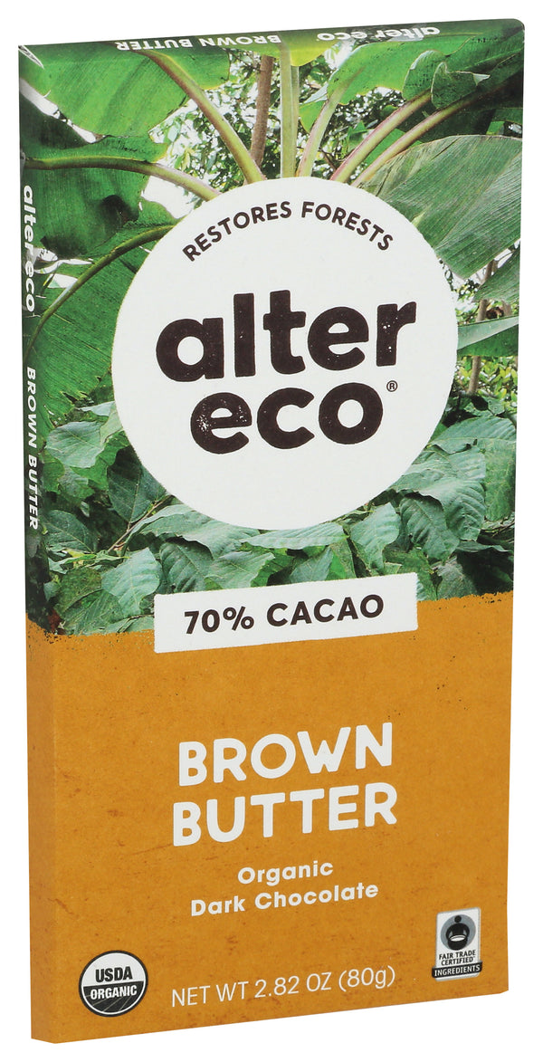 Brown Butter 70% Dark Chocolate Bar, Org, 2.82 oz