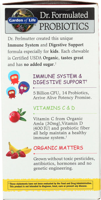 Dr. Formulated Probiotics, Kids Org Straw/Banana, 30 chew