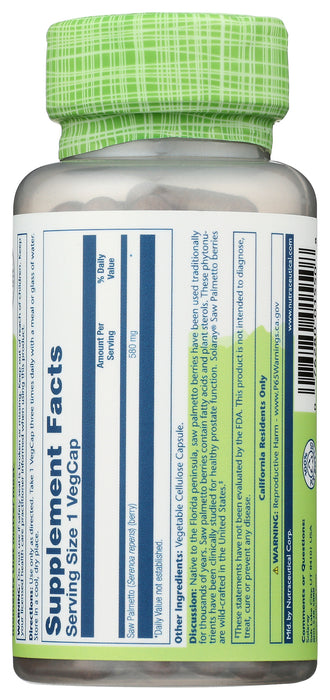 Saw Palmetto Berry 580 mg, 100 vcap