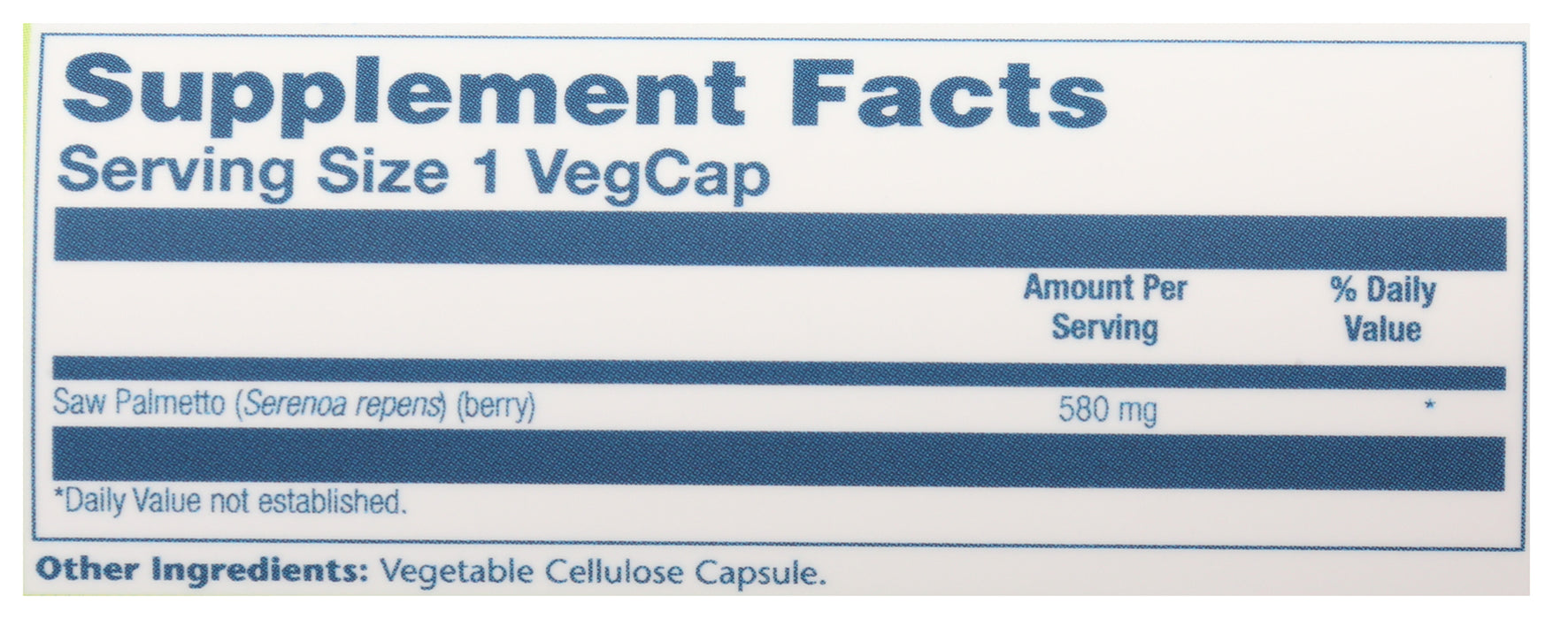 Saw Palmetto Berry 580 mg, 100 vcap