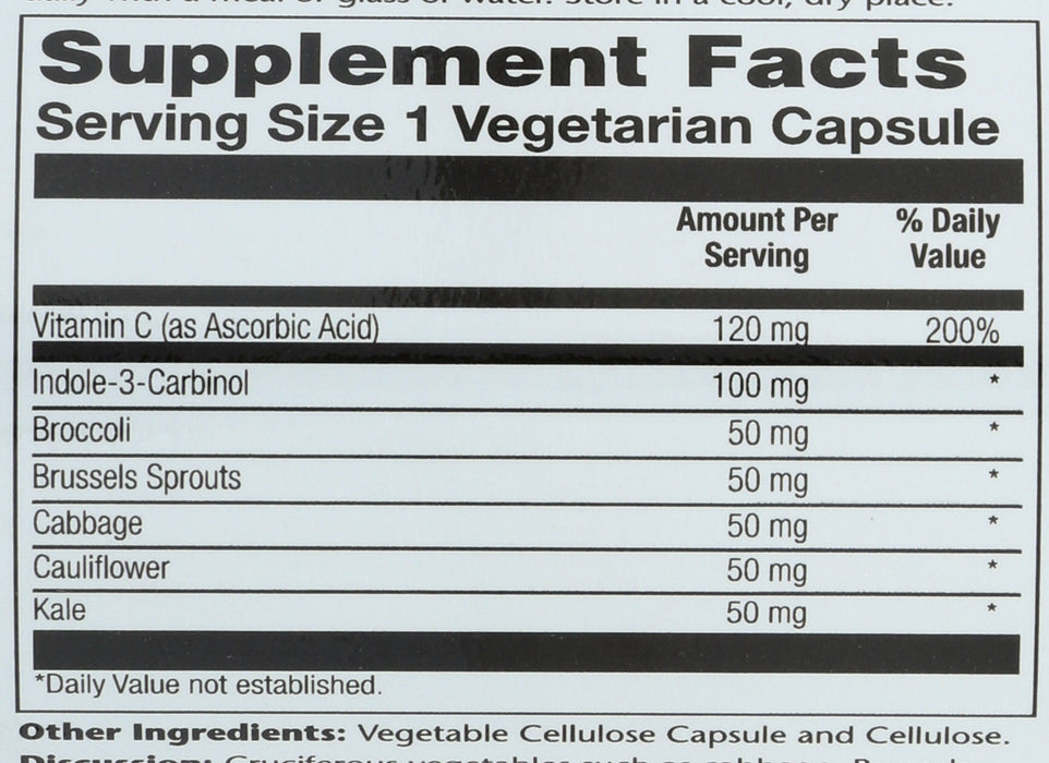 Indole-3-Carbinol 100mg, 30 vcap