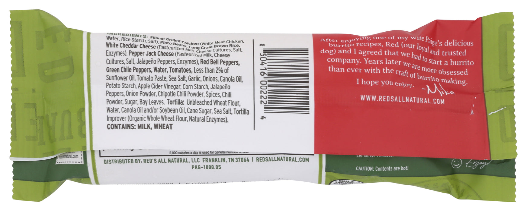 Grilled Chicken & Cheddar Burrito, 5 oz