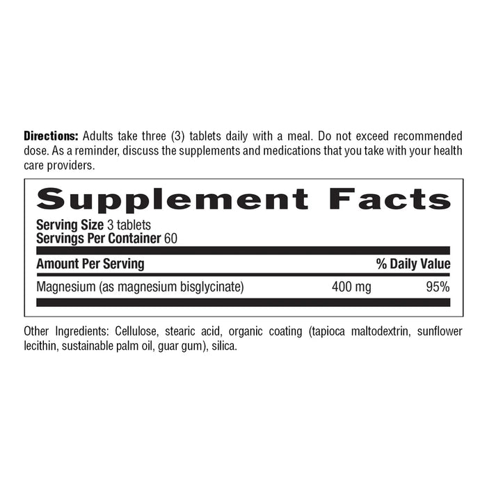 Magnesium Glycinate, Chelated, 180tab