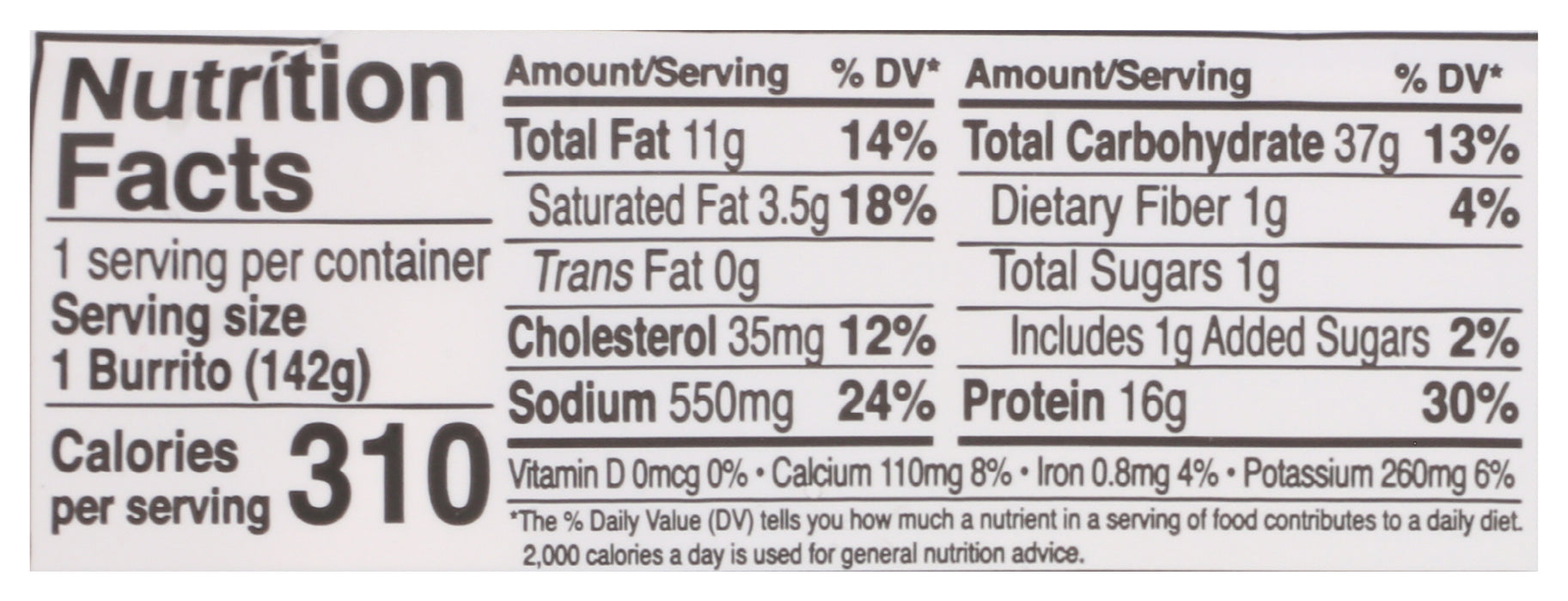 Grilled Chicken & Cheddar Burrito, 5 oz