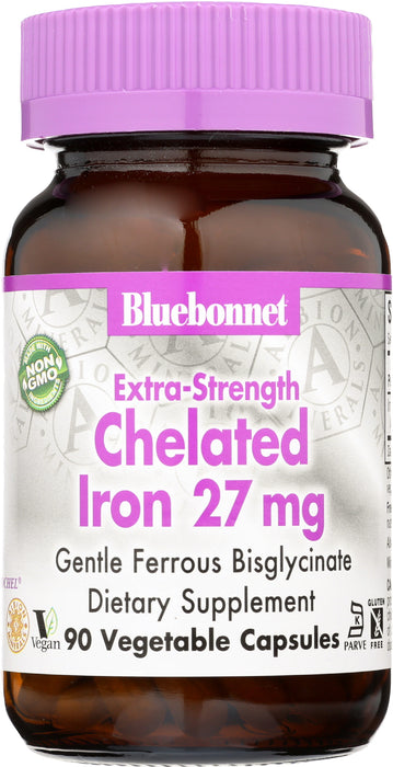 Chelated Iron, Extra Strength 27mg, 90 vcap