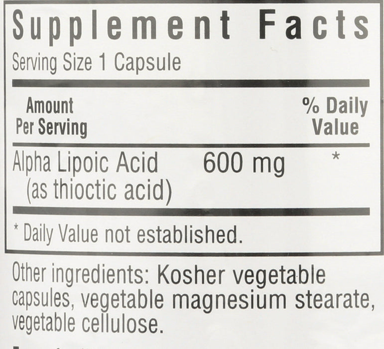 Alpha Lipoic Acid 600mg, 30 vcap