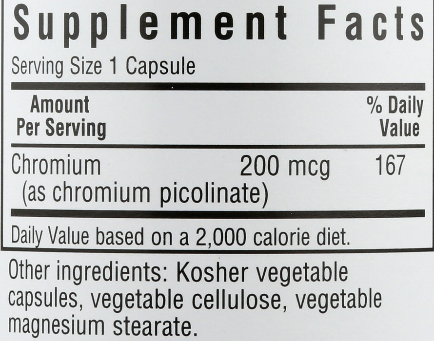 Chromium Picolinate 200mcg, 100 vcap