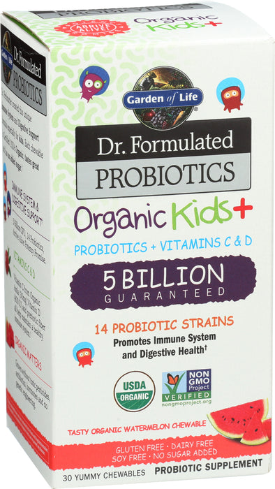 Dr. Formulated Probiotics, Kids Org, Watermelon, 30 chew