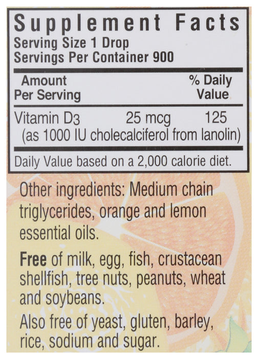 Liquid Vitamin D3 1000IU, Citrus, 1 fl oz