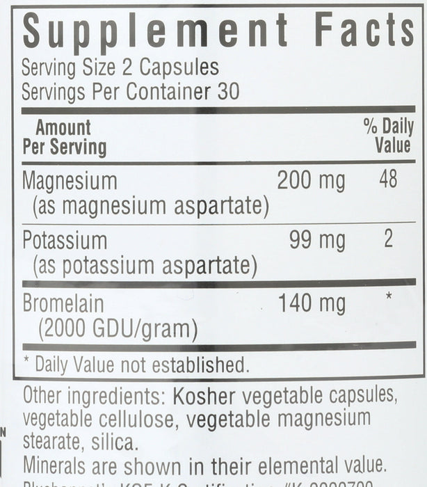 Magnesium Potassium Bromelain, 60 vcap