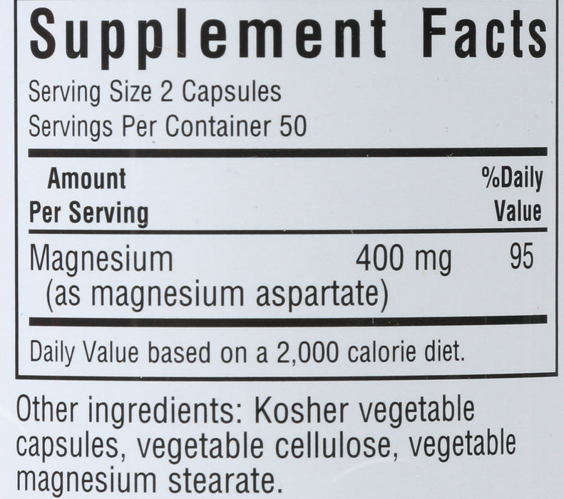 Magnesium Aspartate, 100 vcap