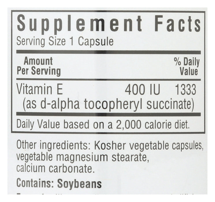 Dry Vitamin E 400IU, 50 vcap